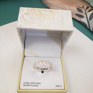 Charter Club, NWT, Silver Anniversary ring, Cubic Zirconia, SZ6